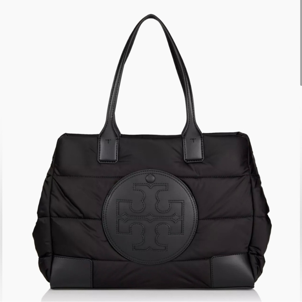 Tory Burch Black Quilted Tote Bag